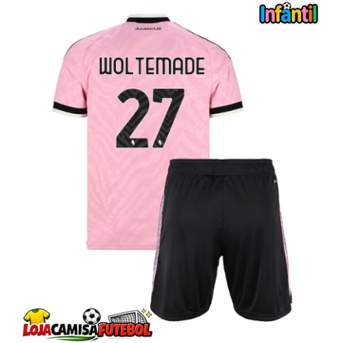 Camisa de Futebol Juventus Nick Woltemade #27 Equipamento Secundário Infantil 2026-27 Manga Curta (+ Calças curtas)